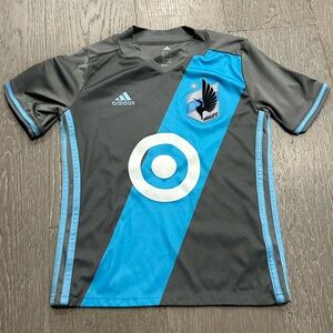 Boys Adidas MLS Minnesota United FC Football Club jersey 9-10 S Small